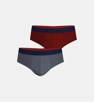 Slips, lot de 2, FAIT EN FRANCE - Eminence - Bleu rouge