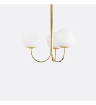 Suspension laiton et verre opaline - La Redoute Interieurs - Blanc