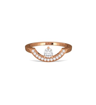 Bague Intrépide grand arc 0.25 carat pavée - Loyal.e Paris - Or rose