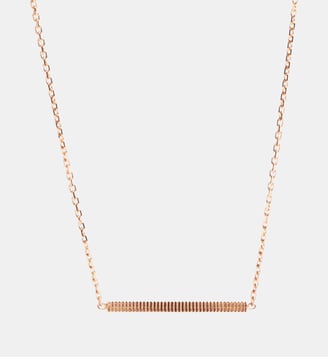 Collier Anagramme godronné sur chaîne. - JEM - Rose