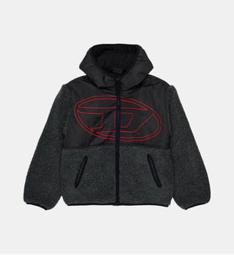 Veste teddy avec logo imprimé - Diesel Kids - Gris foncé
