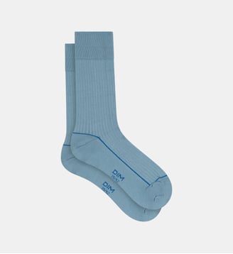 Chaussettes mi-hautes côtelées Mode - Dim - Bleu ciel