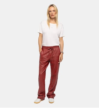 Pantalon Pocha Cuir Froissé - Zadig&Voltaire - Rouge cherry