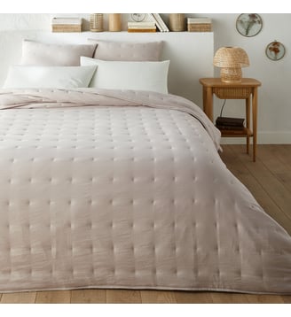 Couvre lit boutis matelassé microfibre lavée La Redoute Interieurs