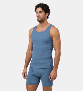 Débardeur côtelé Army Ribbed - Ron Dorff - Bleu