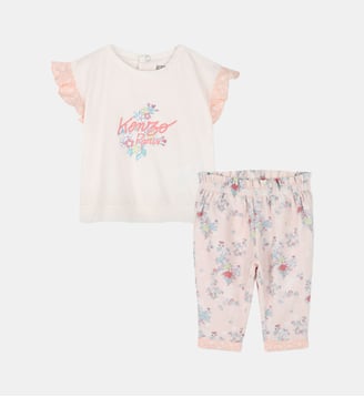 Ensemble pantalon et t-shirt - Kenzo Kids - Rose clair