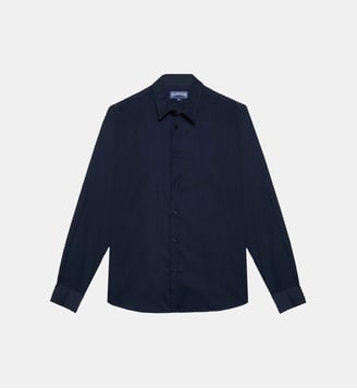 Chemise légère en voile de coton unie - Vilebrequin - Bleu marine