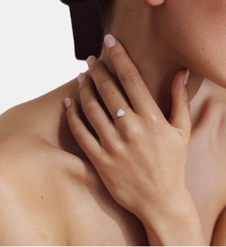 Bague chaînette Coeur - Nacre - YAY Paris - Or
