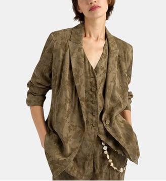 Veste mayfair en cupro jacquard - Momonì - Vert