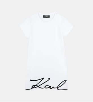 Robe à manches courtes brodée - Karl Lagerfeld Kids - Blanc