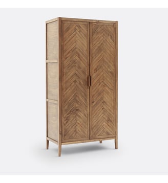 Armoire 2 portes en pin massif NOTTINGHAM - La Redoute Interieurs - Bois foncé