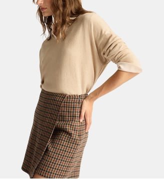 Daisy jupe en tissu de laine à carreaux - Momonì - Multicolore
