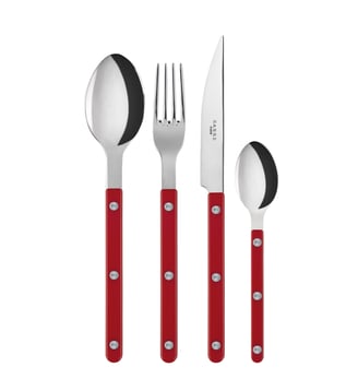 Set de 4 couverts de table, Bistrot - Sabre - Rouge