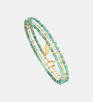 Bracelet 3 tours doré - shani - Caroline Najman - Vert