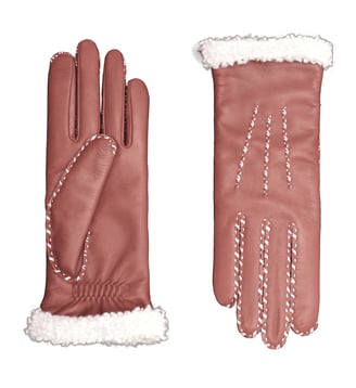 Marie-Louise Gants Femme en Cuir Doublés Alpaga - Agnelle - Rouge