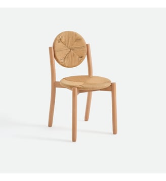 Chaise en hêtre et rotin tressé - La Redoute Interieurs - Hêtre naturel