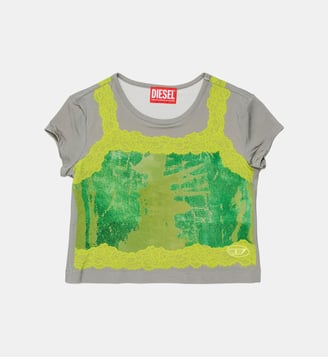 T-shirt avec imprimé effet dentelle - Diesel Kids - Argent
