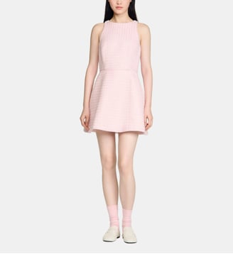 Robe courte en tweed à sequins - Sandro - Rose