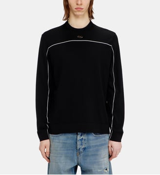 Pull en mélange de soie avec passepoil - Diesel - Noir