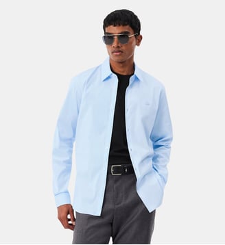 Chemise popeline stretch slim fit - Lacoste - Bleu clair