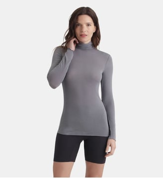 T-shir tmanches longues col montant Thermal - Dim - Gris