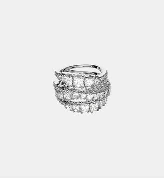 Bague Hyperbola, Métal rhodié - Swarovski - White et rrhodium plated