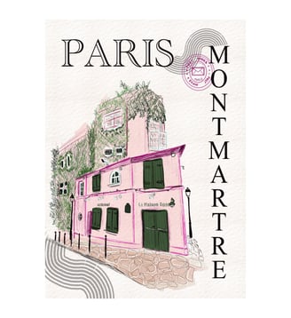Poster Art by the - La maison rose Paris - Poster & Frame - Rose