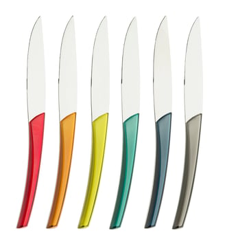 Coffret 6 Couteaux à Steak Lame Scie - Quartz - Degrenne - Multicolore