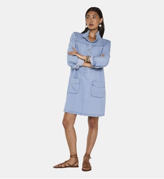 Robe Droite Denim À Manches Longue En Coton Blake - Maison 123 - Pure bleached