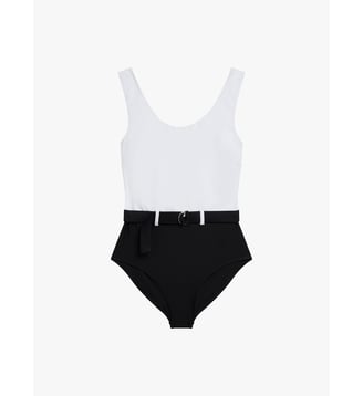 Maillot de bain une pièce bustier ceinturé - Agnès b. - Noir