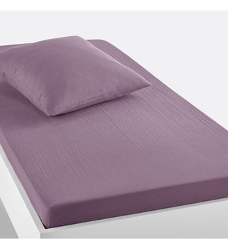 Drap-housse enfant uni gaze de coton - La Redoute Interieurs - Mauve