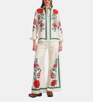 Pantalons Palazzo Dragonflower Placée Multicolor - La DoubleJ - Multicolore