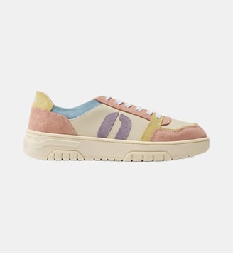 Baskets basses Nora suède et cuir - Odaje - Multicolore