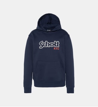 Sweatshirt à capuche imprimé - Schott - Marine