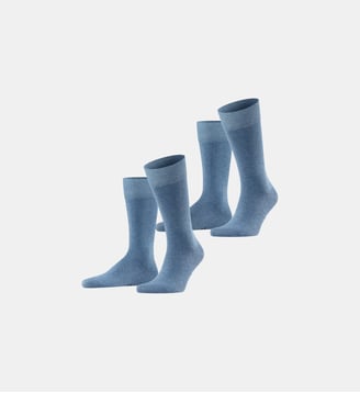 Chaussettes Happy 2-Pack Coton - Falke - Denim clair