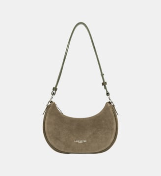 Sac à main demi lune en suède - Lancaster - Kaki foncé