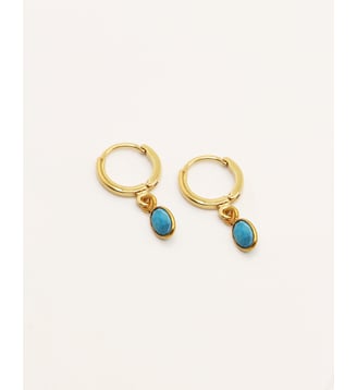 Boucle d'oreille GAÏA - Nilaï - Bleu turquoise