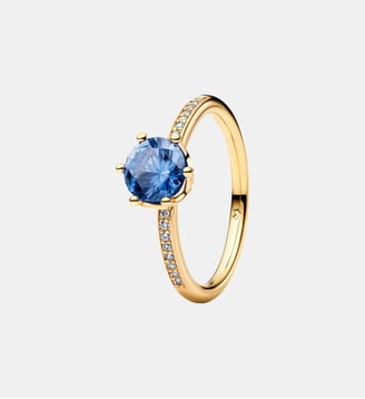 Bague Solitaire Couronne Scintillante Bleue Pandora