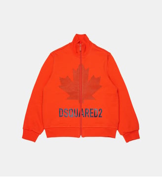 Sweat-shirt zippé intégral avec logo - Dsquared2 - Orange vif