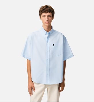 Chemise Boxy Ami De Coeur en Coton - AMI Paris - Bleu ciel