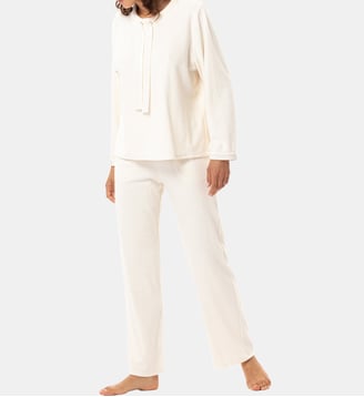 Ensemble homewear en bouclette éponge GELATO 222 - Lingerie Le Chat - Écru