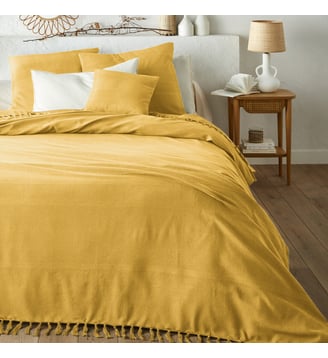Dessus de lit frangé coton, Nedo - La Redoute Interieurs - Jaune