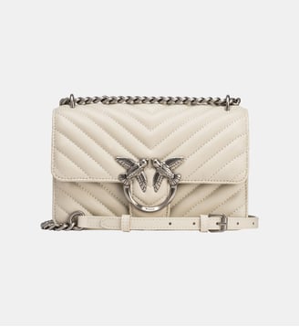 Petit sac bandoulière love bag one chevron - Pinko - Blanc et acier