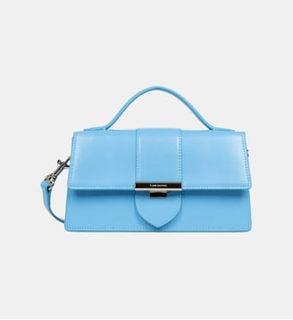 Sac à main Paris Ily en cuir  - Lancaster - Bleu atoll