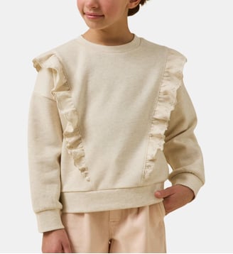 Sweat à volants  - Coton biologique - Cyrillus - Écru chiné