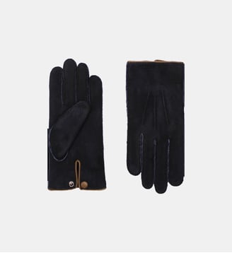 Gants David Homme Cuir Double Face - Agnelle - Noir et moka