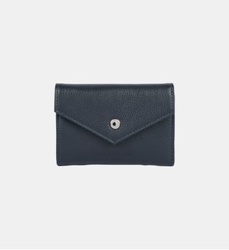 Porte-cartes Foulonné PM en cuir - Lancaster - Bleu foncé
