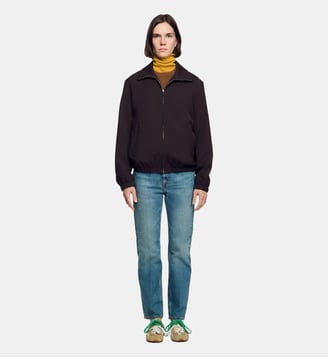 Blouson zippé en laine - Sandro - Chocolat