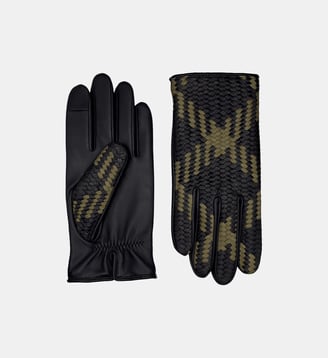 Gants Stanislas Homme Cuir Doublés Soie - Agnelle - Moka, noir, navy et noir