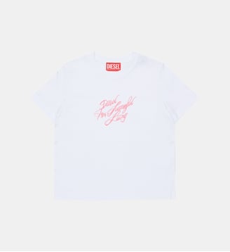 T-shirt avec logo calligraphique - Diesel Kids - Blanc